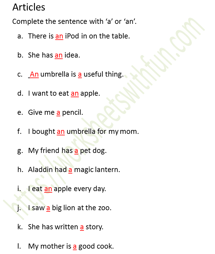 english-class-1-articles-complete-the-sentence-with-a-or-an-worksheet-8-answers